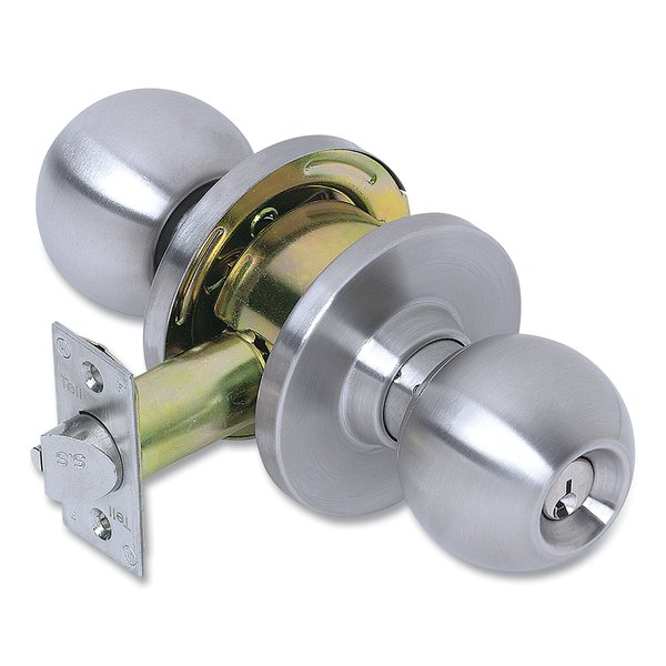 Tell Heavy Duty Commercial Storeroom Knob Lockset, Stainless Steel Finish CL100045